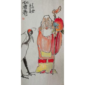 赵星州国画人物仁者寿字画之家