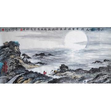 于恩沛国画山水万里送行舟字画之家