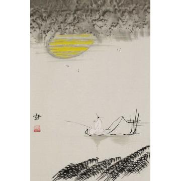 赵芳国画山水垂钓图字画之家