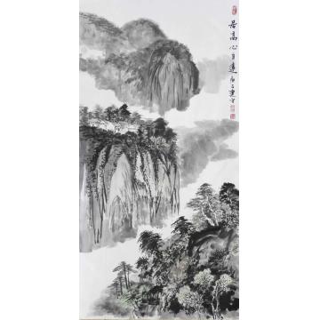 王建平国画山水居高心自远字画之家