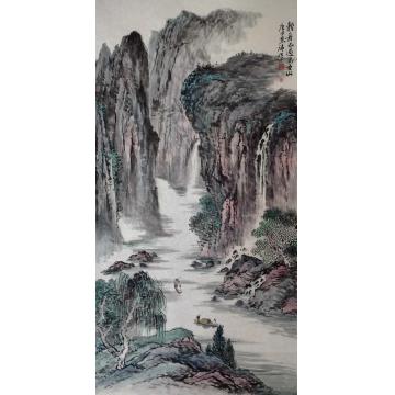 于恩沛国画山水轻舟已过万重山字画之家