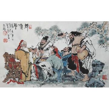 佟宝全国画人物群仙会字画之家