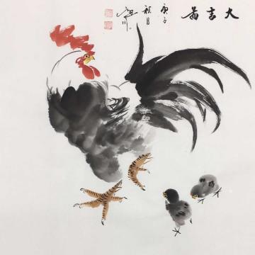 吴定川国画花鸟大吉图字画之家