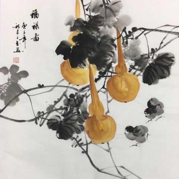 李子玉国画花鸟福禄图字画之家