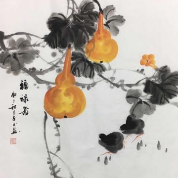 李子玉国画花鸟福禄图字画之家