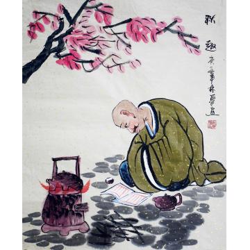 胡林梦国画人物赠送：秋趣字画之家