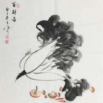 吴定川国画花鸟百财图字画之家