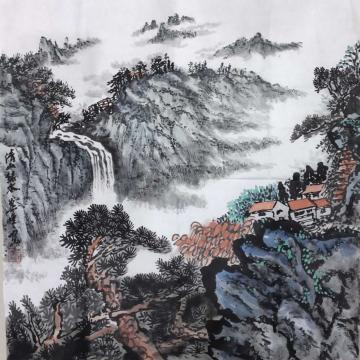 叶峰国画山水清山绿水字画之家