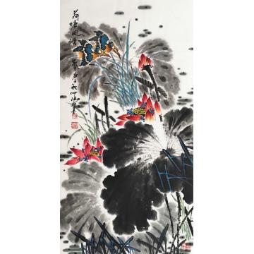 徐鸿海国画花鸟荷塘风清字画之家
