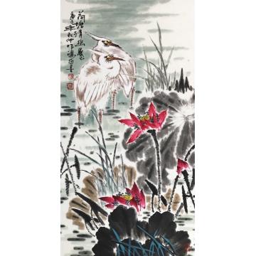 徐鸿海国画花鸟荷塘清幽字画之家