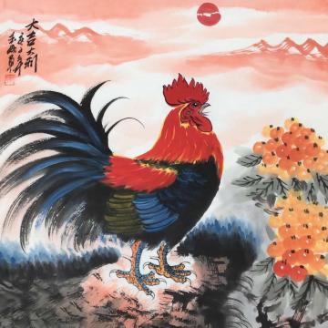 邓玉成国画花鸟大吉大利-退字画之家