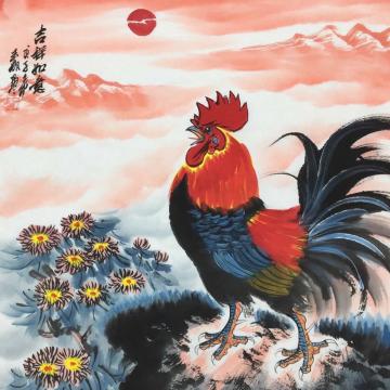邓玉成国画花鸟吉祥如意-退字画之家