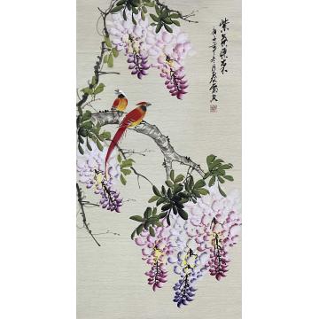 秦霞国画花鸟紫气东来字画之家