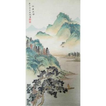 牛世超国画山水松溪放棹字画之家