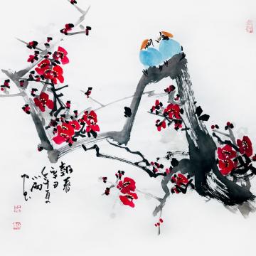 周小雨国画花鸟报春字画之家
