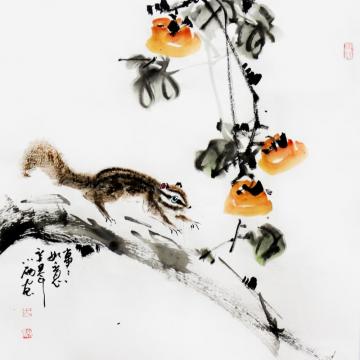 周小雨国画花鸟事事如意字画之家