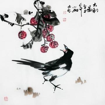 周小雨国画花鸟大利图字画之家