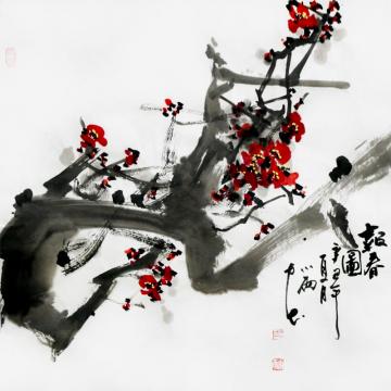 周小雨国画花鸟报春图字画之家