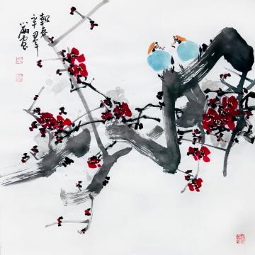 周小雨国画花鸟报春字画之家