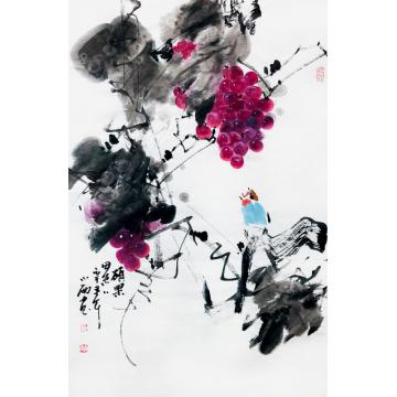 周小雨国画花鸟硕果累累字画之家