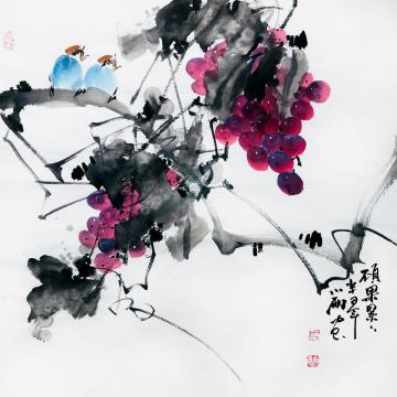 周小雨国画花鸟硕果累累字画之家