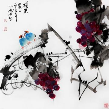 周小雨国画花鸟硕果累累字画之家