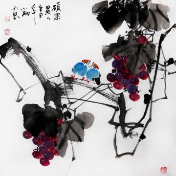 周小雨国画花鸟硕果累累字画之家