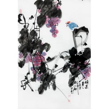 周小雨国画花鸟硕果累累字画之家