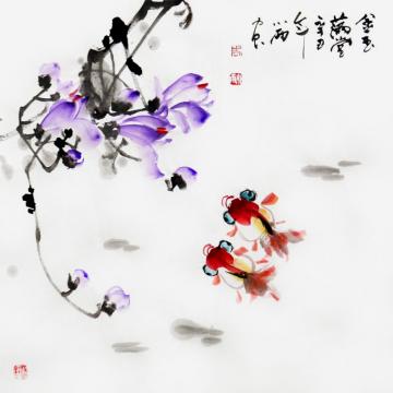 周小雨国画花鸟金玉满堂字画之家