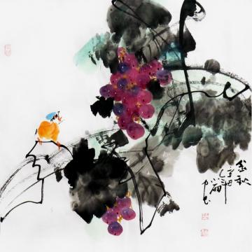 周小雨国画花鸟金秋字画之家