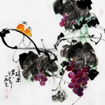 周小雨国画花鸟硕果累累字画之家