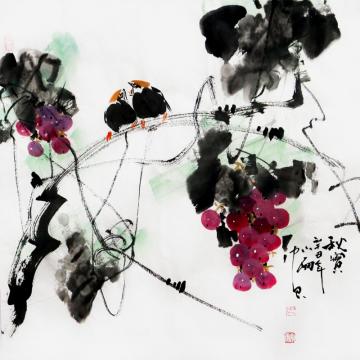 周小雨国画花鸟秋实字画之家