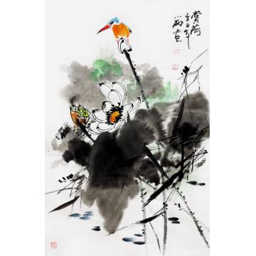 周小雨国画花鸟赏荷字画之家