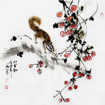 周小雨国画花鸟山里红字画之家