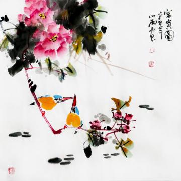 周小雨国画花鸟富贵图字画之家