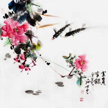 周小雨国画花鸟富贵有余字画之家