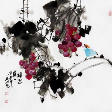 周小雨国画花鸟硕果累累字画之家