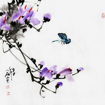 周小雨国画花鸟玉堂留香字画之家