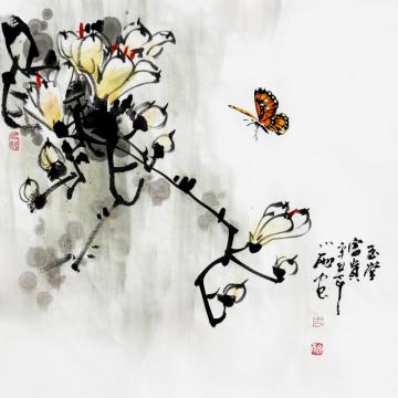 周小雨国画花鸟玉堂富贵字画之家
