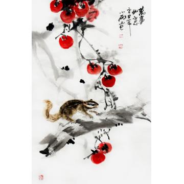 周小雨国画花鸟万事如意字画之家