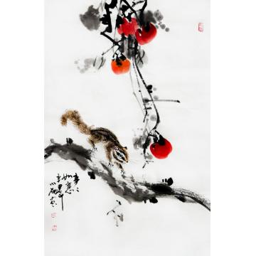 周小雨国画花鸟事事如意字画之家