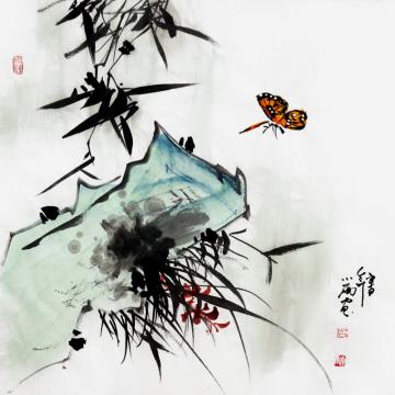 周小雨国画花鸟空谷兰香字画之家