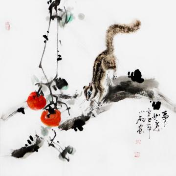 周小雨国画花鸟事事如意字画之家