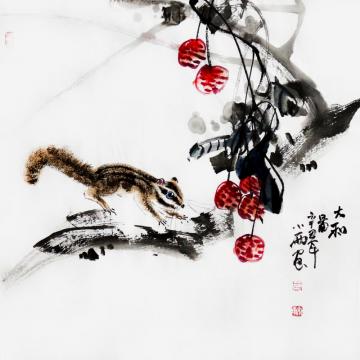 周小雨国画花鸟大利图字画之家