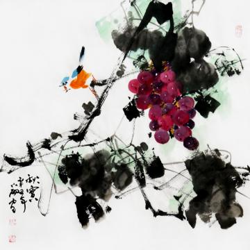 周小雨国画花鸟秋实字画之家