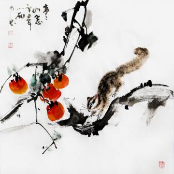 周小雨国画花鸟事事如意字画之家
