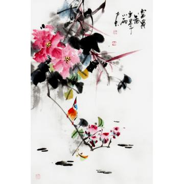 周小雨国画花鸟富贵图字画之家
