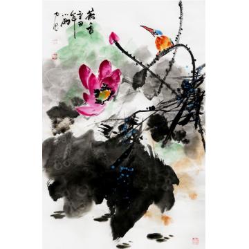 周小雨国画花鸟荷香字画之家