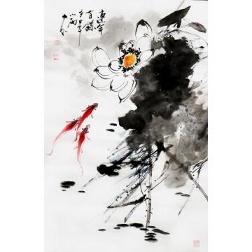 周小雨国画花鸟连年有余字画之家