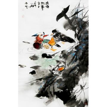 周小雨国画花鸟荷塘趣事字画之家